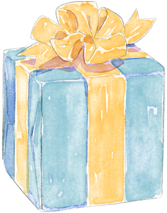 Gift Present Watercolor Illustration